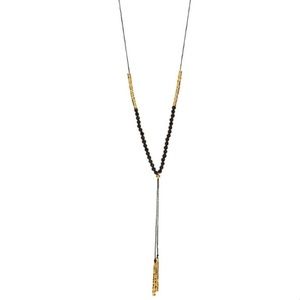 gorjana gold and onyx beaded y-necklace